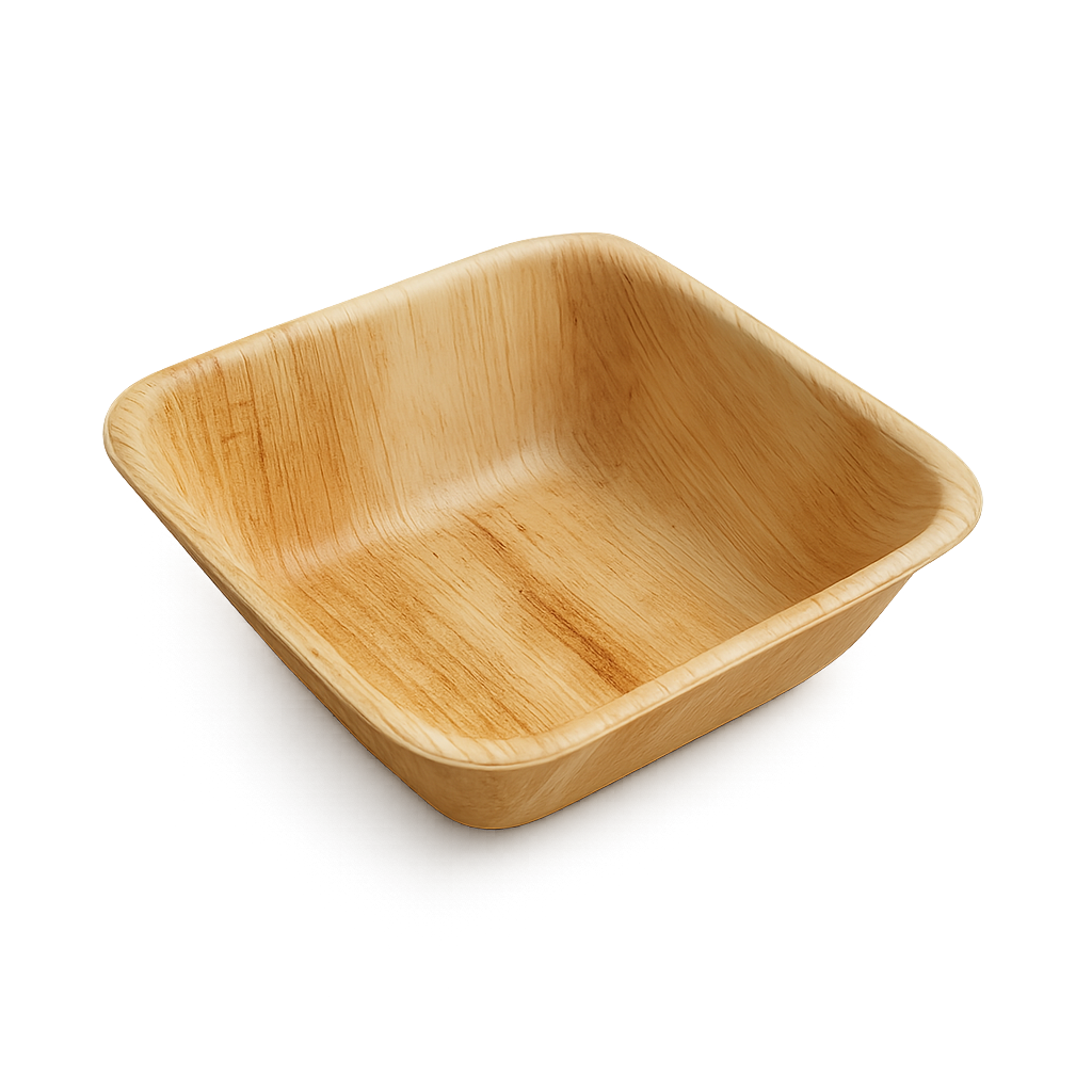 3” Palm Leaf Square Bowl